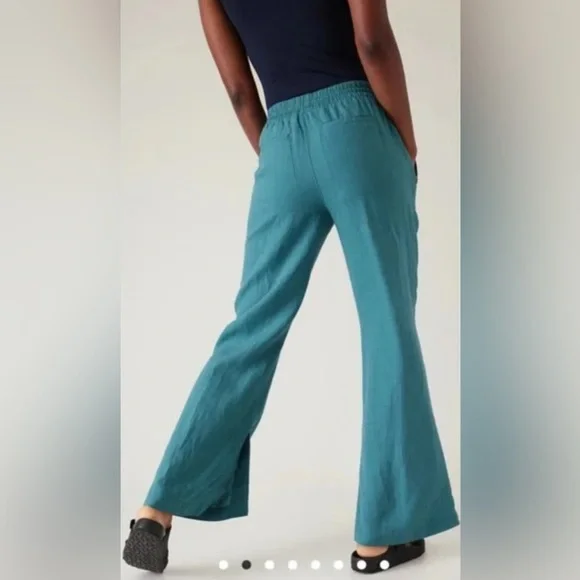 Athleta Retreat Linen wide leg pant 0T - Picture 2 of 6